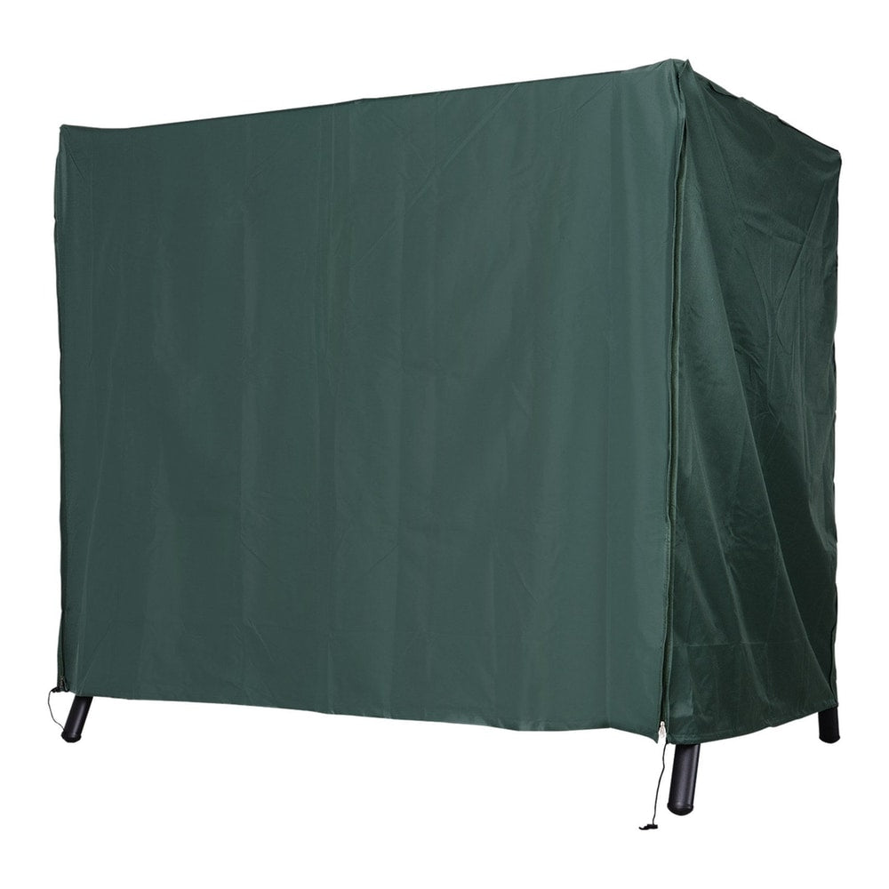 Outsunny Three-Seater Swing Chair Protective Cover Green covering a garden swing