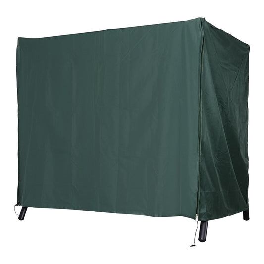 Outsunny Three-Seater Swing Chair Protective Cover Green covering a garden swing