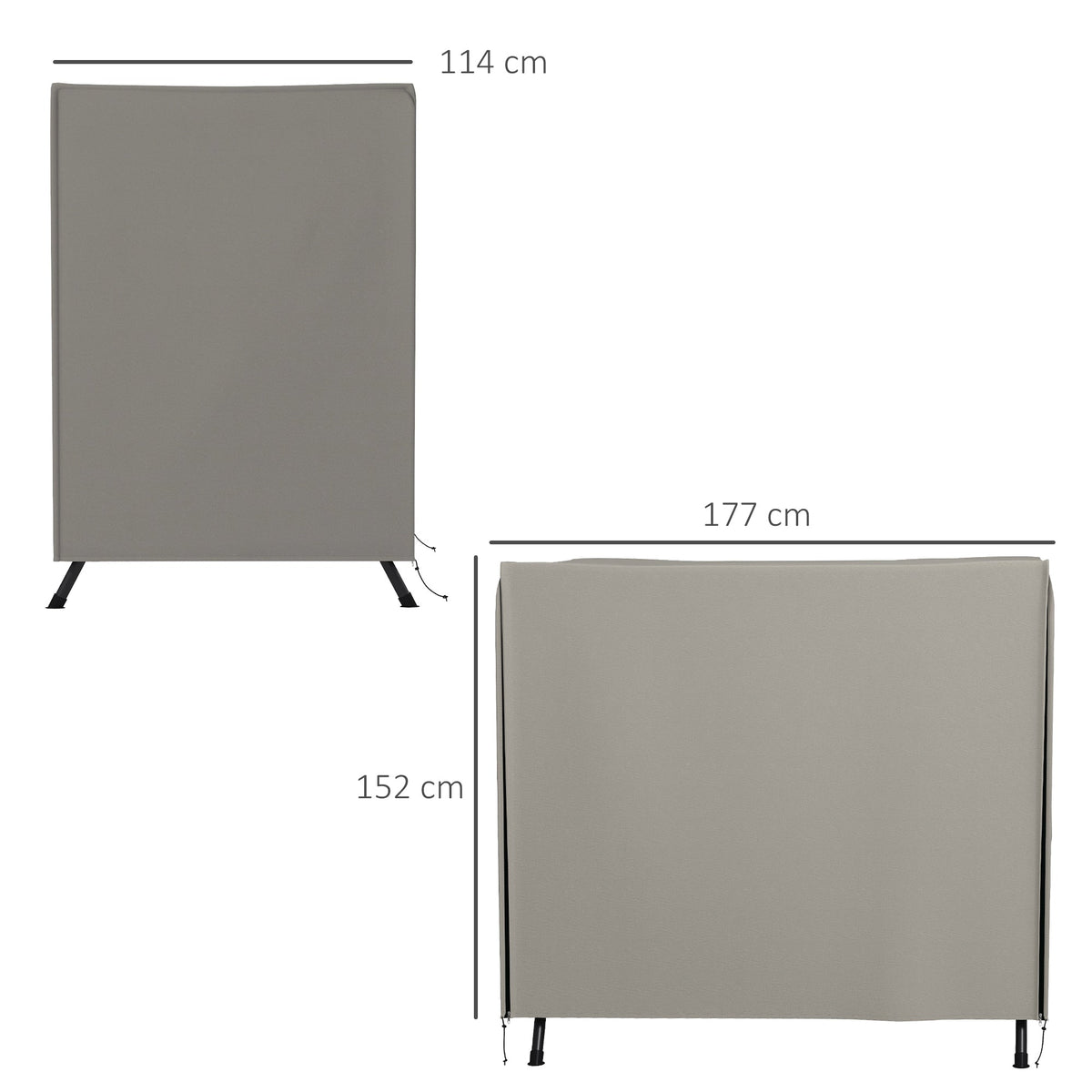 The swing chair cover displayed with dimension lines indicating its height and width