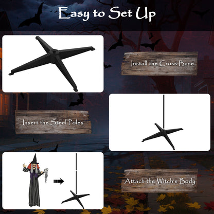 Step-by-step guide on how to set up the moving witch decoration