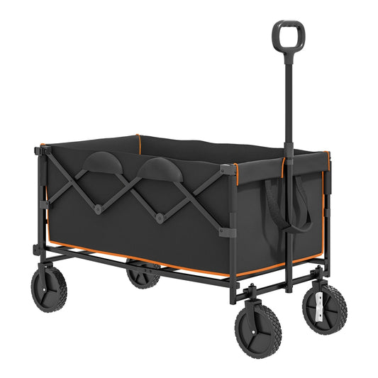 Outsunny 160L Festival Trolley on Wheels in Black and Orange