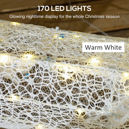 Close up of the warm white LED lights on the reindeer decoration