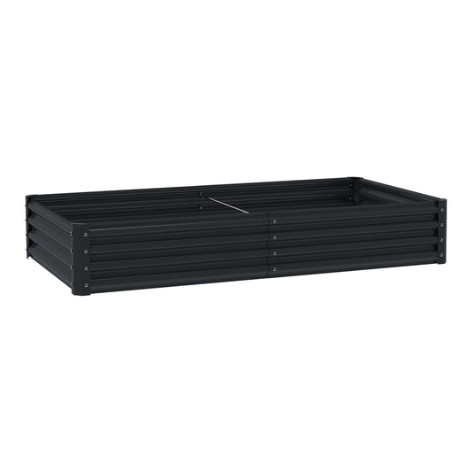 Outsunny Galvanised Steel Open Planter shown from a low angle on a plain background