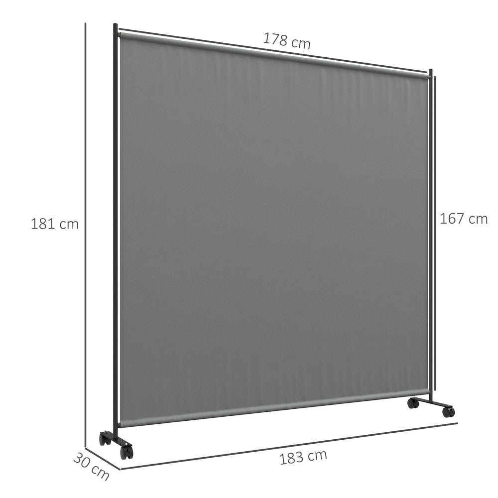 A diagram showing the dimensions of the dark grey outdoor privacy screen