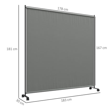 A diagram showing the dimensions of the dark grey outdoor privacy screen