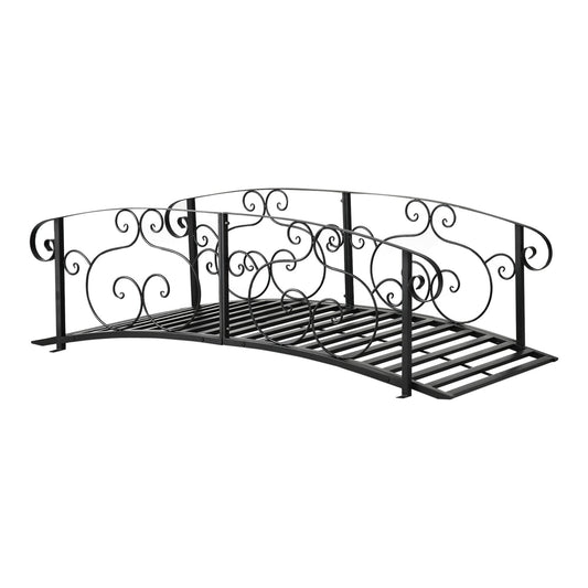 Outsunny 184cm Metal Arch Garden Bridge in Black