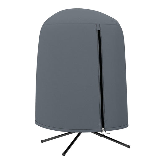 Outsunny Hanging Egg Chair Furniture Cover in grey, fully covering a chair with a zip down the front