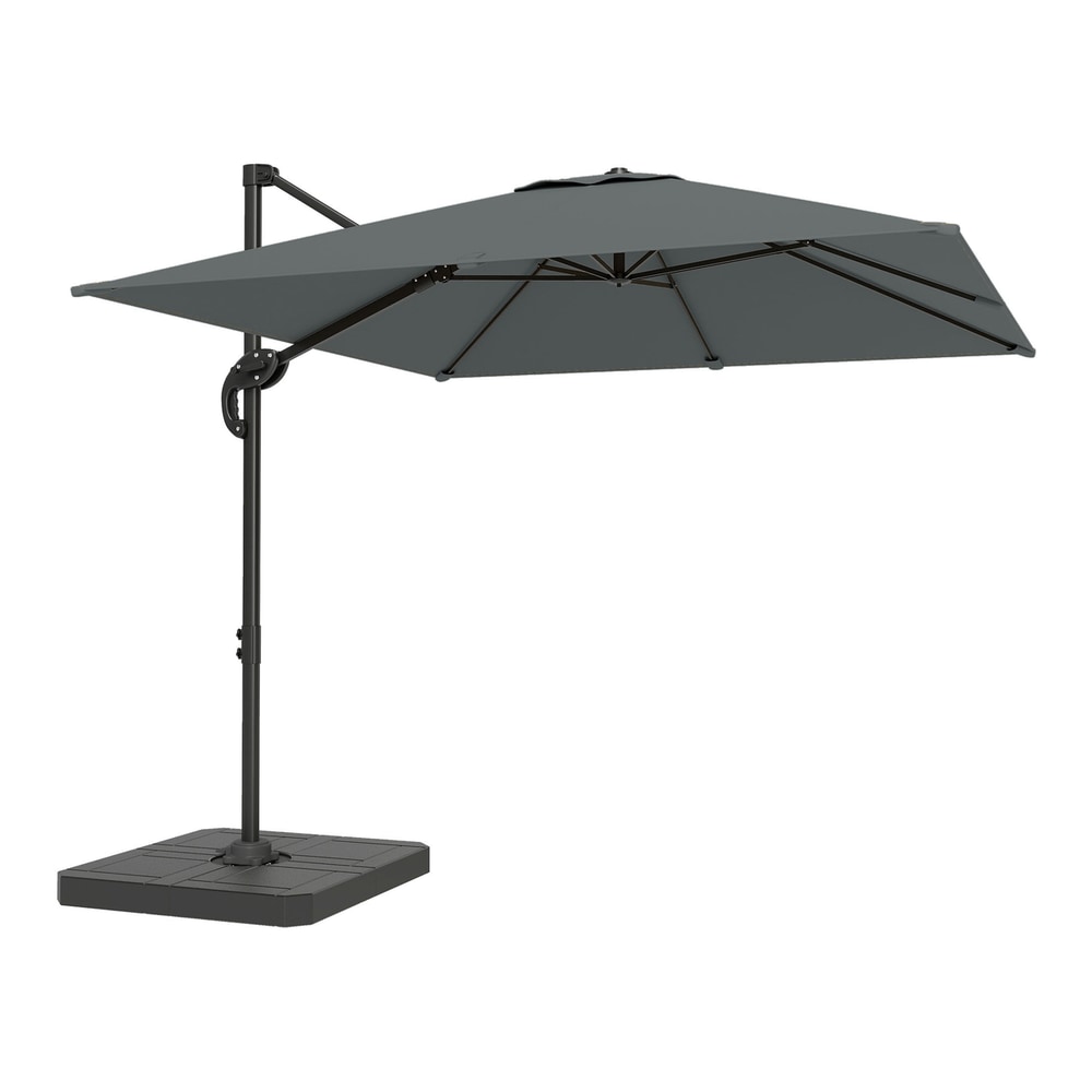 Outsunny Cantilever Parasol with Umbrella Weights in Dark Grey