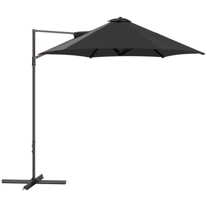 Outsunny 2.5m Rotating Cantilever Parasol in Black