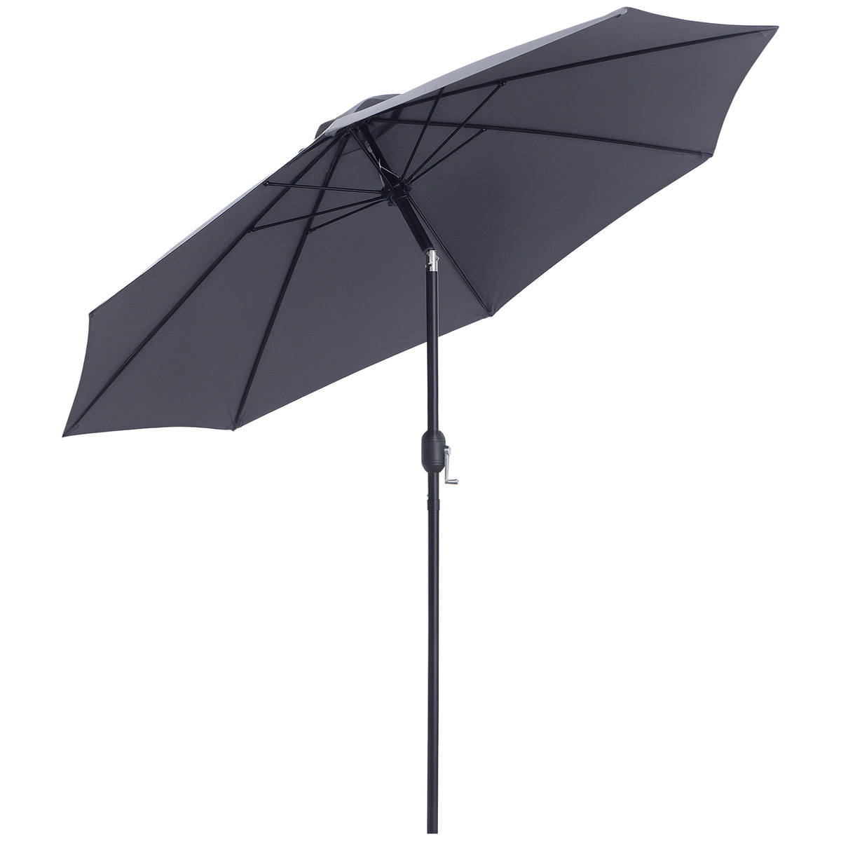 Outsunny 2.7M Garden Parasol Umbrella in Charcoal Grey