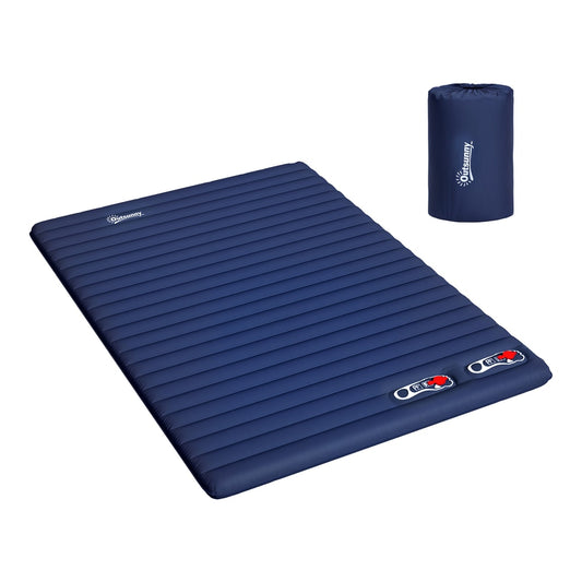 Outsunny 2 Person Camping Inflatable Mattress in Navy Blue