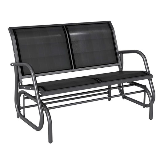 Outsunny 2-Person Outdoor Glider Bench in Black