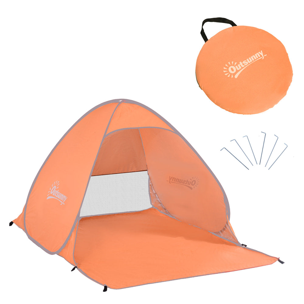 Outsunny 2 Person Pop Up UV Shelter Shade in Orange