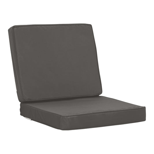 Outsunny 2-Piece Garden Seat and Back Cushion Set in dark grey shown against a plain white background
