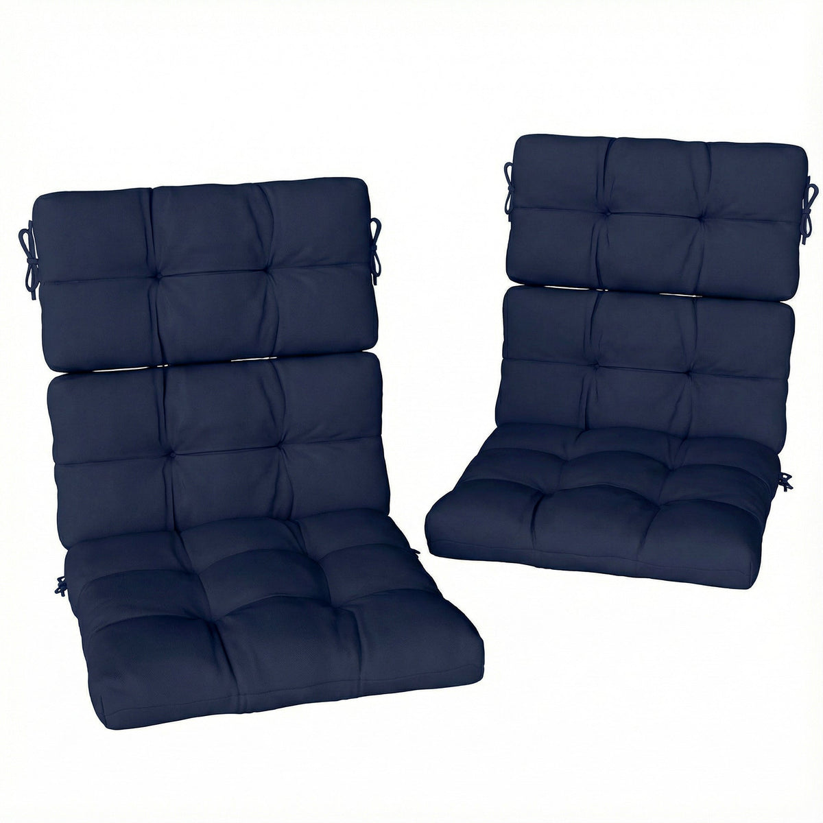 Outsunny 2-Piece Seat Cushion Replacement with Backrest in dark blue with tufted detailing