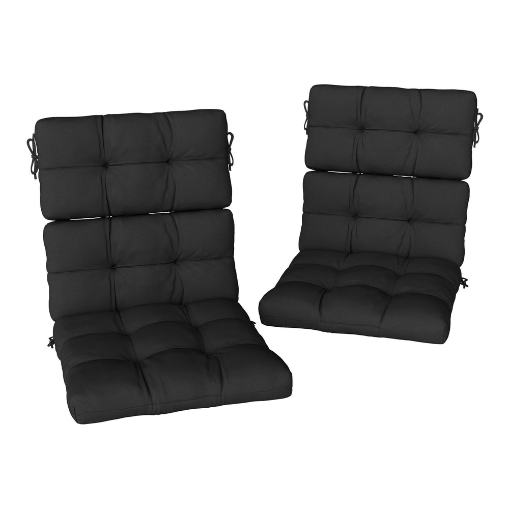 Outsunny 2-Piece Seat Cushion Replacement with Backrest in black with tufted detailing