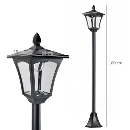Close up of the top of the garden lighting and a full lamp with height indicated