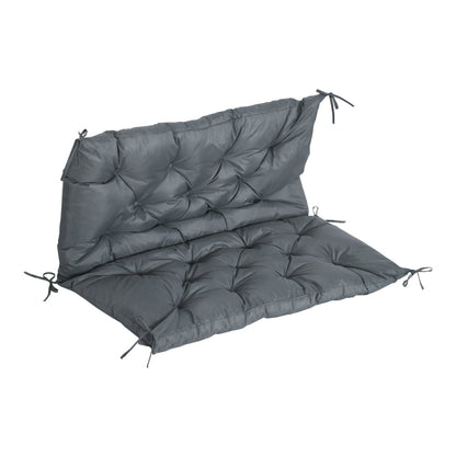 Outsunny 2 Seater Bench Cushion in dark grey, a padded cushion with ties