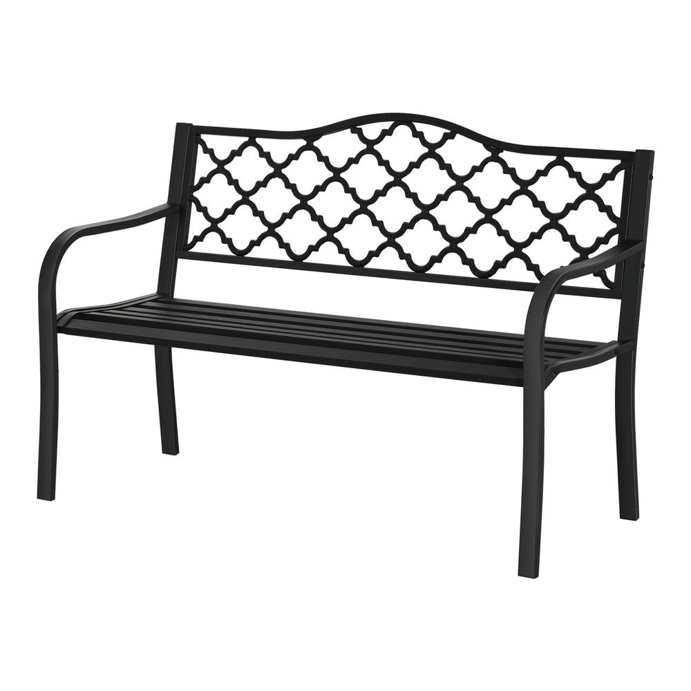 Outsunny 2-Seater Garden Bench Antique Loveseat for Yard in Black