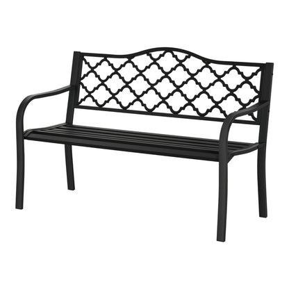 Outsunny 2-Seater Garden Bench Antique Loveseat for Yard in Black