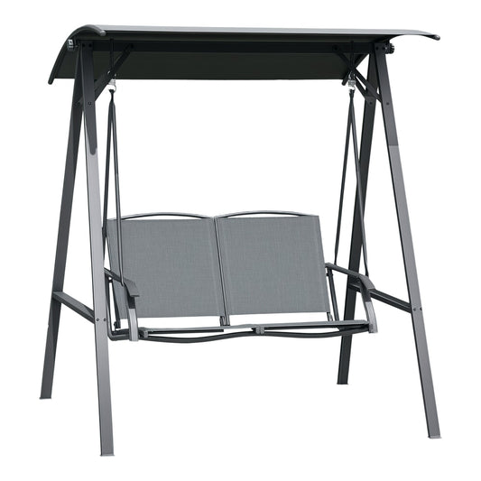 Outsunny 2 Seater Garden Swing Seat in Dark Grey