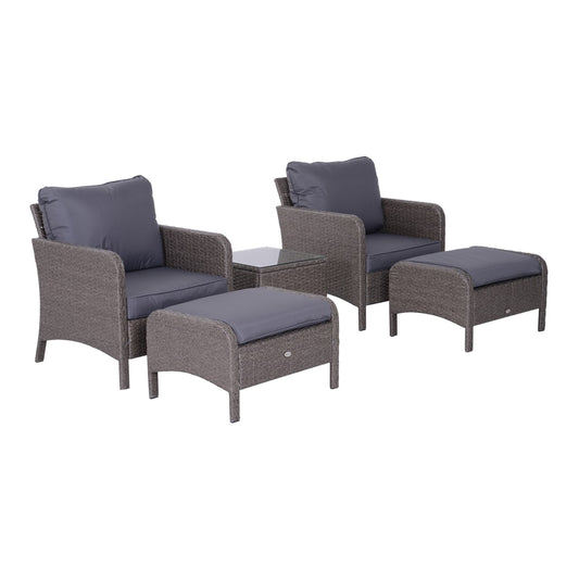 Outsunny 2-Seater Rattan Furniture Set in Grey