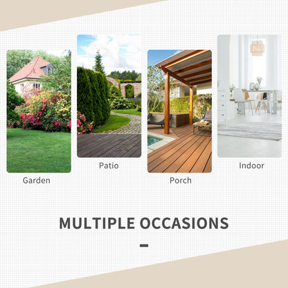 Collage of the rattan furniture set in different settings: garden, patio, porch and indoor