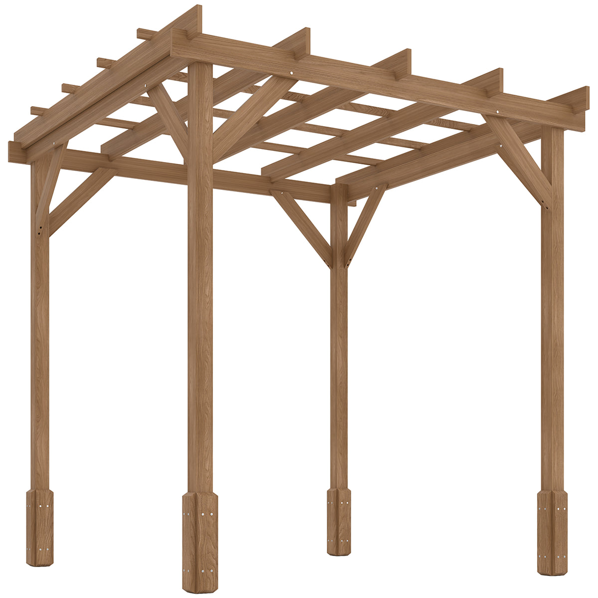 Outsunny Wooden Pergola Kit in Dark Brown