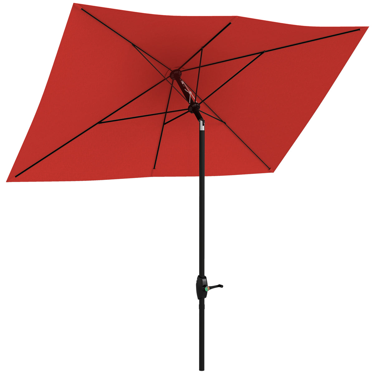 Outsunny Rectangular Parasol Umbrella in Wine Red