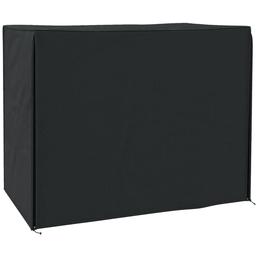 Outsunny Three-Seater Swing Chair Protective Cover in black, fully covering a swing chair