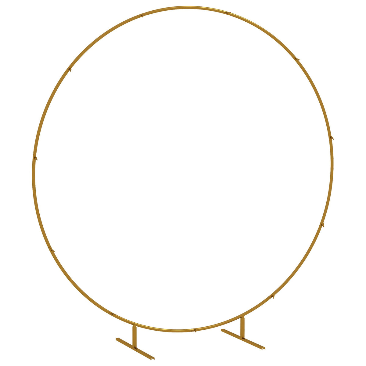Outsunny 222cm Gold Tone Backdrop Stand, a round metal wedding arch decorated with balloons and flowers