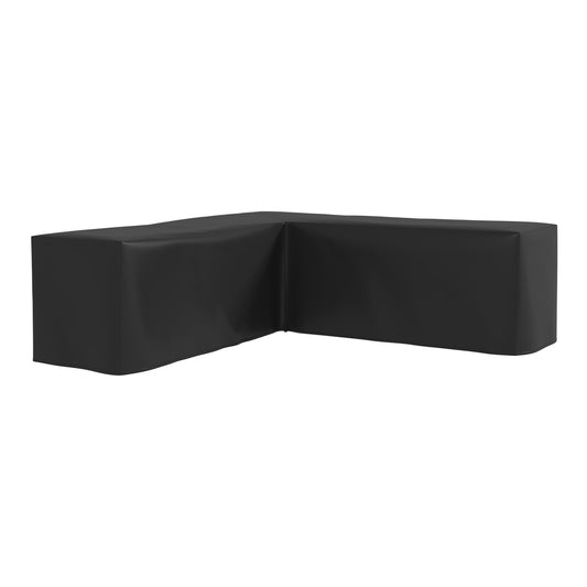 Outsunny L-Shaped Protective Furniture Cover in black, showing the full L-shape