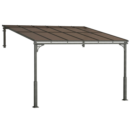 Outsunny Metal Lean-to Pergola in Brown