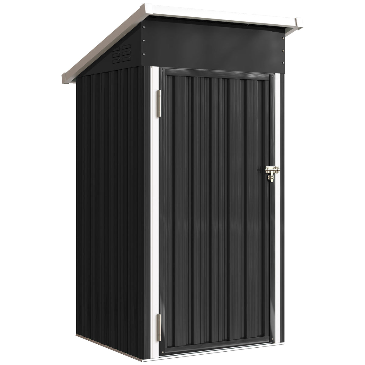 Outsunny Outdoor Storage Shed with Sloping Roof in Dark Grey