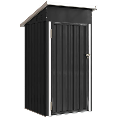 Outsunny Outdoor Storage Shed with Sloping Roof in Dark Grey