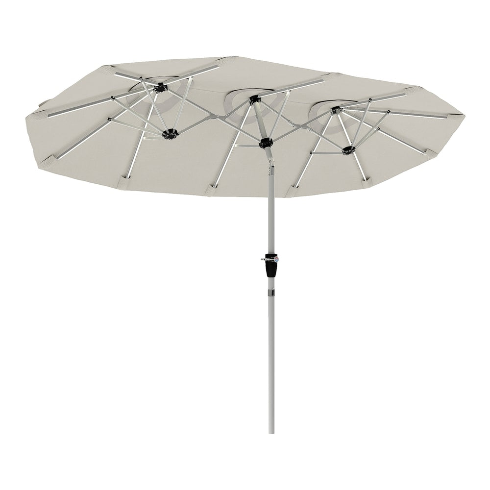 Outsunny 3 m Double-Sided Garden Parasol in Cream