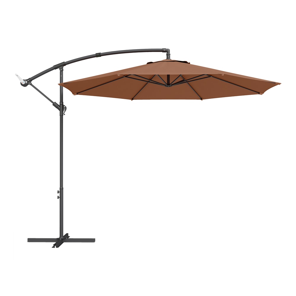 Outsunny 3 m Overhanging Cantilever Parasol in Coffee