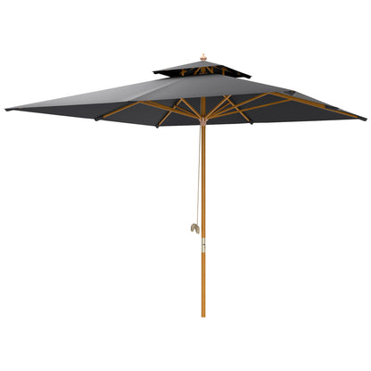 Outsunny 3 m Square Garden Parasol in Black