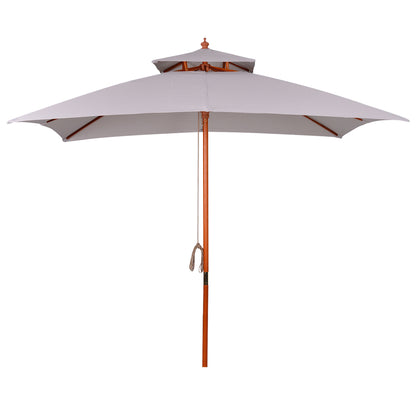 Outsunny 3 m Square Garden Parasol in Grey