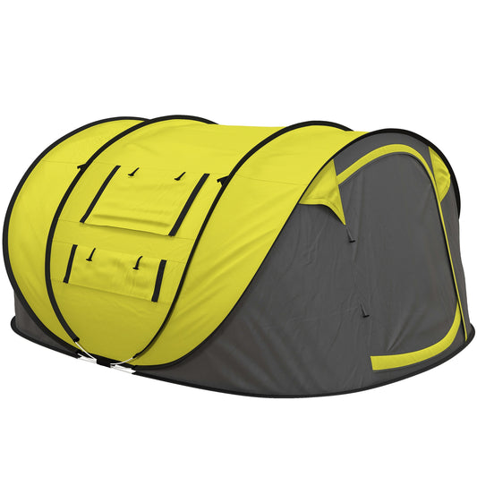 Outsunny 3 Person Pop-up Camping Tent in Yellow