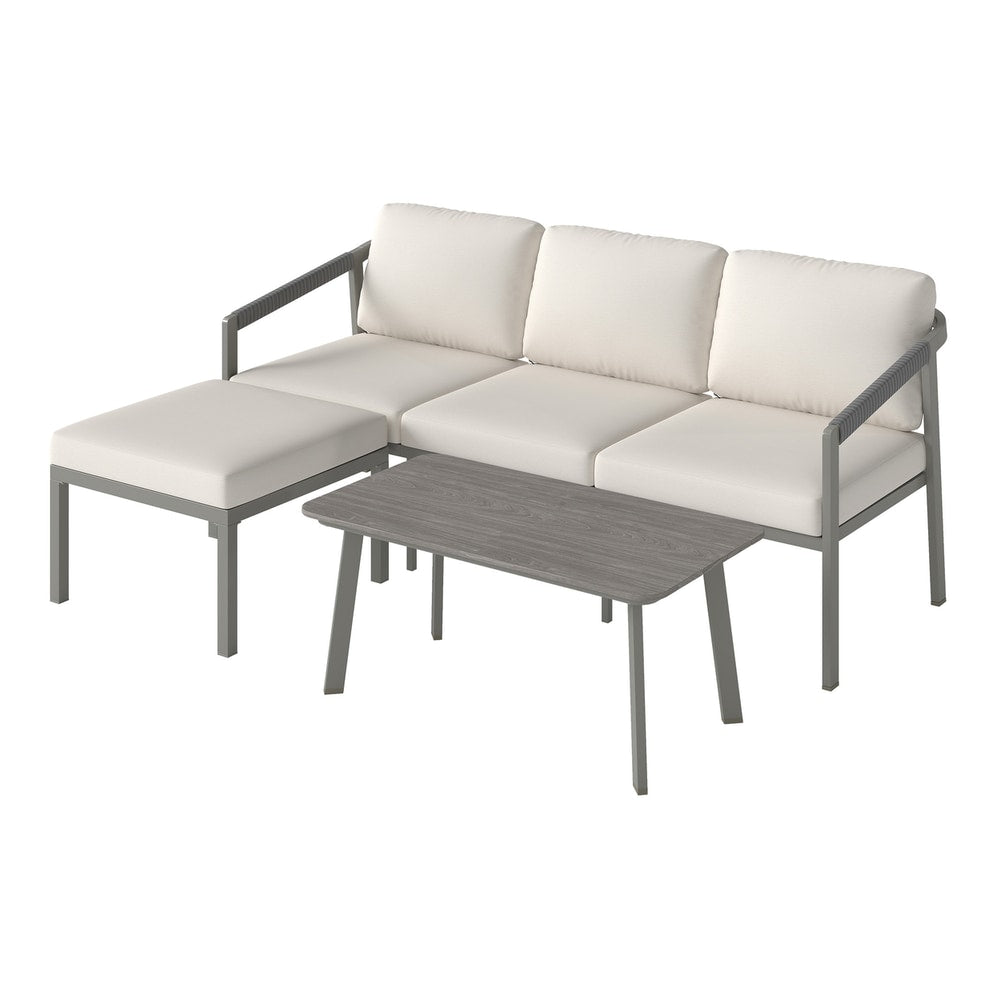 Outsunny 3 Piece Garden Dining Set in Grey