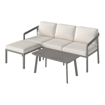 Outsunny 3 Piece Garden Dining Set in Grey