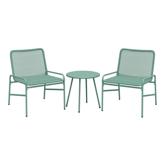 Outsunny 3 Piece Rattan Bistro Set with two chairs and a round coffee table