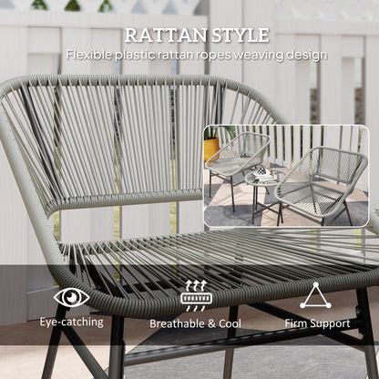 The rattan furniture close up showing the woven rope design and structural details