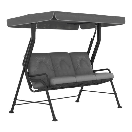 Outsunny 3-Seater Garden Swing Seat in Light Grey