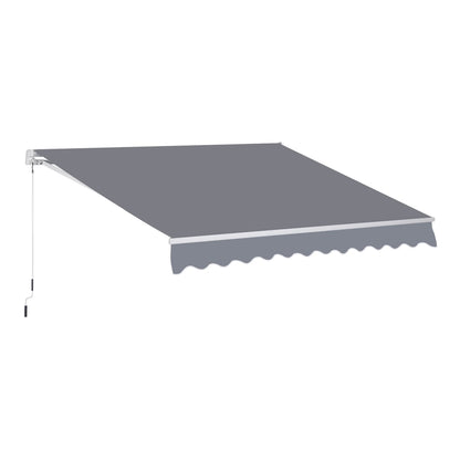 Outsunny Manual Awning Canopy Sun Shade Shelter Retractable in Grey