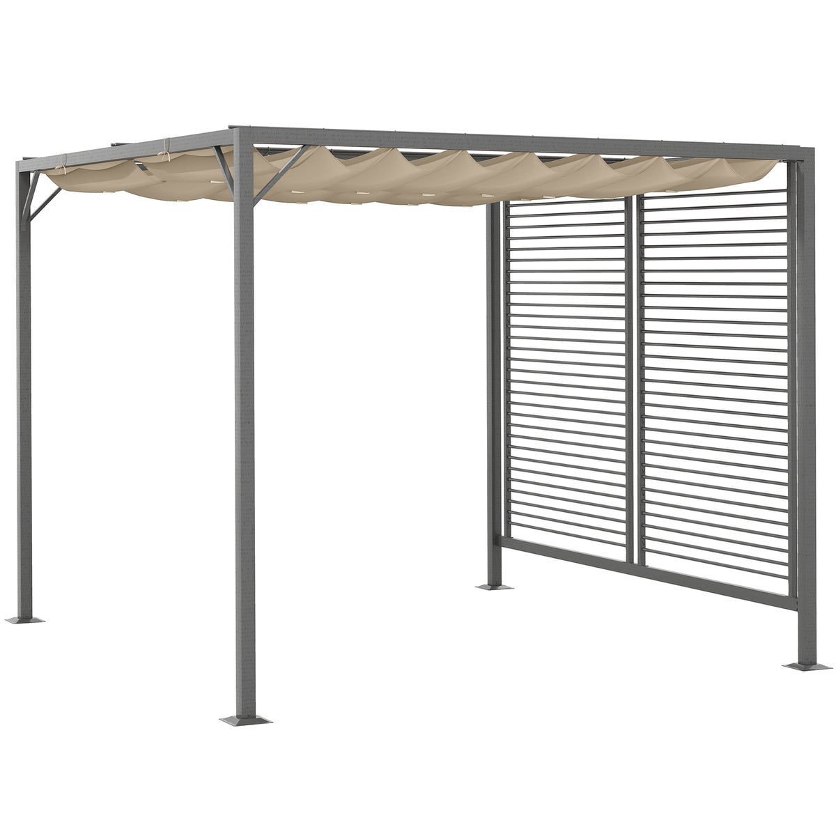 Outsunny Metal Pergola in Beige