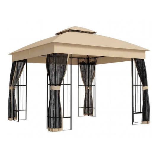 Outsunny Outdoor Garden Gazebo with Post Shelves standing on a plain white background