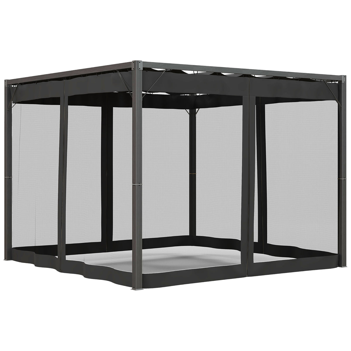 Outsunny Aluminium Frame Pergola in Dark Grey