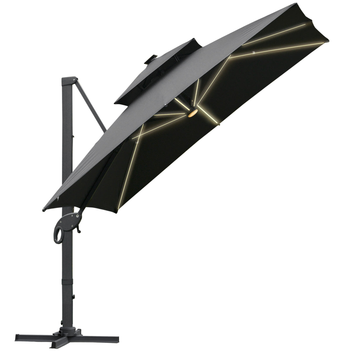 Outsunny Aluminum Sun Square Canopy Top in Dark Grey